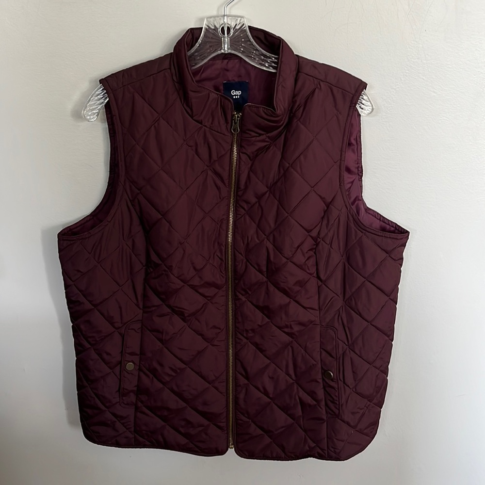 GAP Maroon Quilted Vest